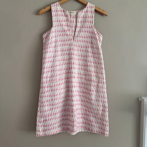 Wiggy Kit Sleeveless White and Pink Print Shift Dress Size XS - Picture 1 of 6